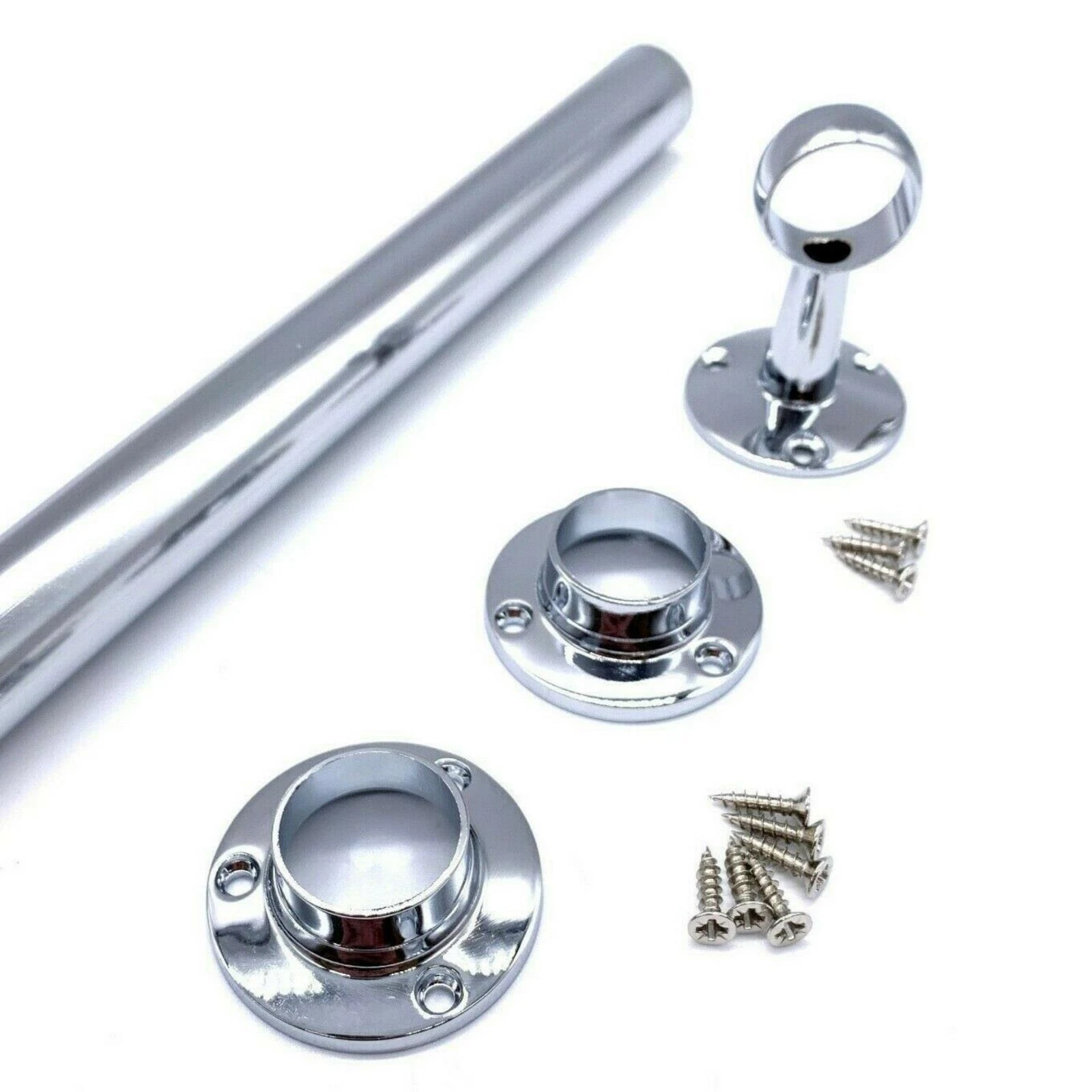 Wardrobe Pole Hanging Rail Chrome Clothes Pole 25m
